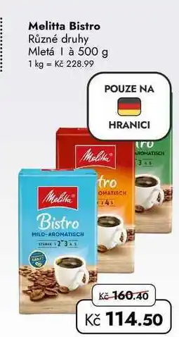TRAVEL FREE Melitta Bistro Různé druhy Mletá nabídka
