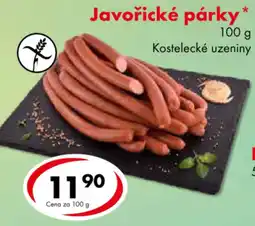 CBA Kostelecké uzeniny Javořické párky nabídka