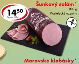 CBA Kostelecké uzeniny šunkový salám nabídka