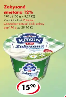 CBA Kunin zakysaná smetana 12% nabídka