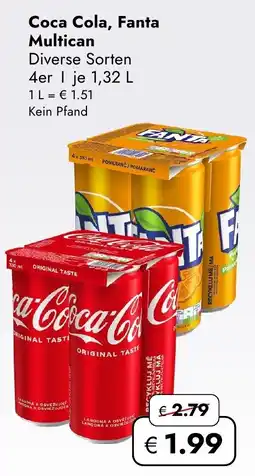 TRAVEL FREE Coca Cola, Fanta Multican nabídka