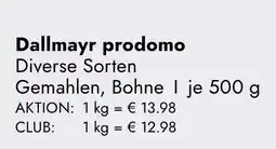 TRAVEL FREE Dallmayr prodomo Diverse Sorten Gemahlen, Bohnen nabídka