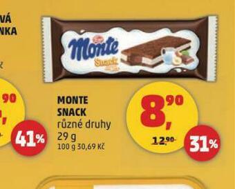 Penny Market Monte snack nabídka