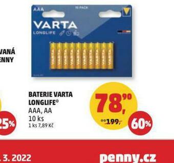 Penny Market Baterie varta longlife nabídka