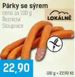 Konzum Párky se sýrem nabídka