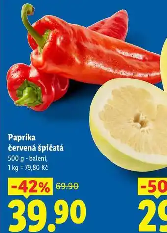 Paprika červená špičatá 500 g, balení