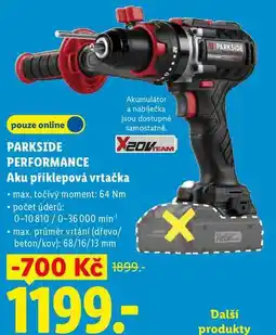 Lidl PARKSIDE PERFORMANCE Aku příklepová vrtačka nabídka