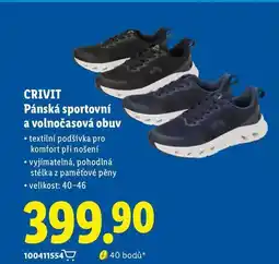 Lidl CRIVIT Pánská sportovní a volnočasová obuv nabídka