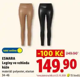 Lidl ESMARA Legíny ve vzhledu kůže nabídka