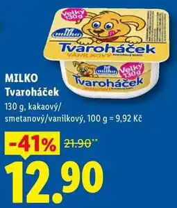 Lidl MILKO Tvaroháček, 130 g, kakaový/ Velký nabídka