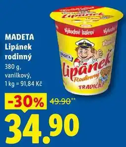 Lidl MADETA Lipánek rodinný, 380 g, vanilkový nabídka