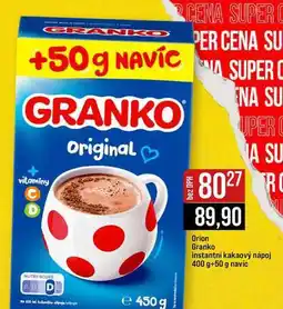 Jip Orion Granko instantní kakaový nápoj 400 g+50 g navíc nabídka