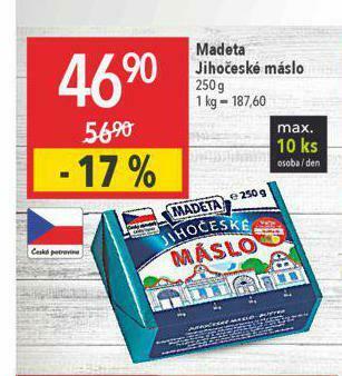 Globus Madeta jihočeské máslo nabídka