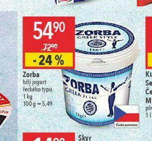 Globus Zorba jogurt nabídka