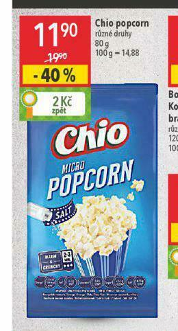 Globus Chio popcorn nabídka