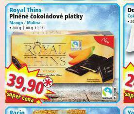Norma Royal thins plněné čokoládové plátky nabídka