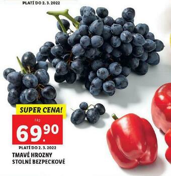 Lidl Tmavé hrozny stolní bezpeckové nabídka