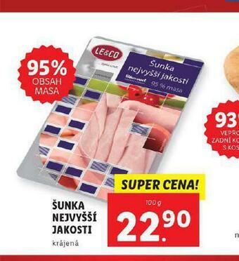 Lidl Šunka nejvyšší jakosti nabídka