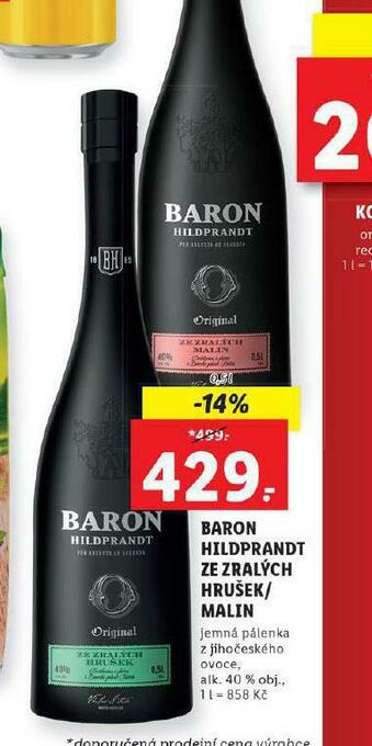 Lidl Baron hildprandt ze zralých hrušek / malin nabídka