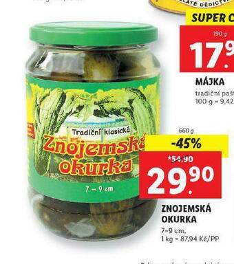 Lidl Znojemská okurka nabídka