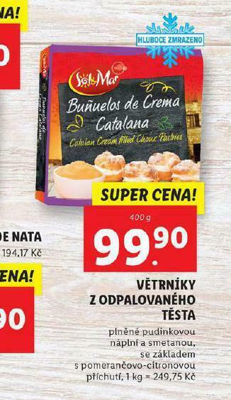 Lidl Větrníky z odpalovaného těsta nabídka