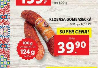 Lidl Klobása gombasecká nabídka
