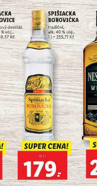 Lidl Spišiacka borovička nabídka