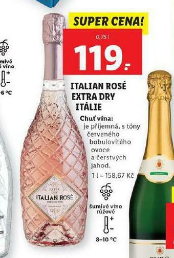 Lidl Italian rosé extra dry itálie nabídka