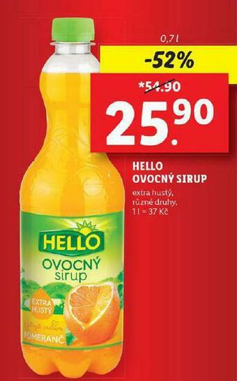 Lidl Hello ovocný sirup nabídka
