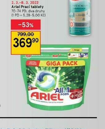 Tesco Ariel prací tablety nabídka