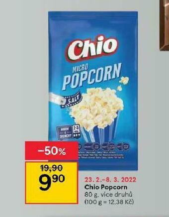 Tesco Chio popcorn nabídka