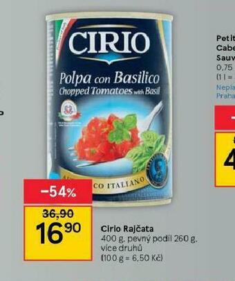 Tesco Cirio rajčata nabídka