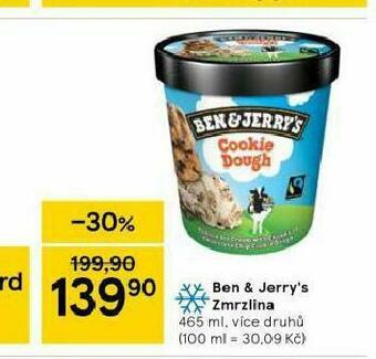 Tesco Zmrzlina ben & jerry´s nabídka