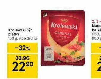 Tesco Krolewski sýr plátky nabídka
