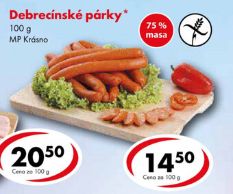 CBA Debrecínské párky 100g nabídka
