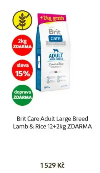 Super Zoo Brit Care Adult Large Breed Lamb and Rice 12+2kg nabídka
