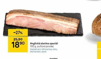 Tesco Anglická slanina speciál nabídka