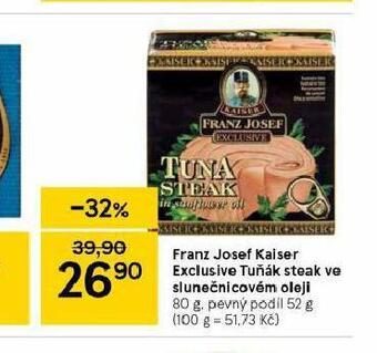 Tesco Franz josef kaiser exclusive tuňák steak nabídka