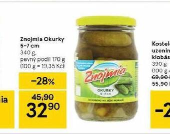 Tesco Znojmia okurky 5-7 cm nabídka