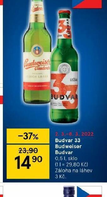 Tesco Pivo budweiser budvar original nabídka