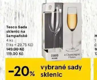 Tesco Sada sklenic na šampaňské nabídka