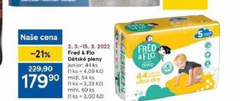 Tesco Fred & flo dětské pleny nabídka