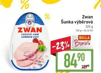 Billa Zwan Šunka výběrová 325g nabídka
