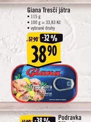 Jip Giana tresčí játra nabídka