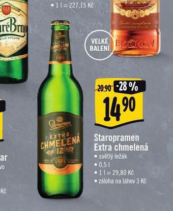 Jip Pivo staropramen extra chmelená nabídka