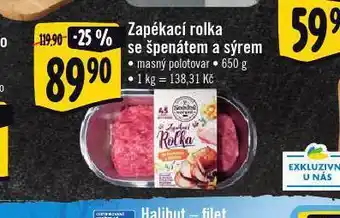 Albert Zapékací rolka se špenátem a sýrem nabídka
