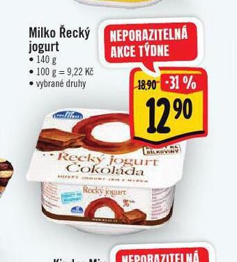 Albert Milko řecký jogurt nabídka