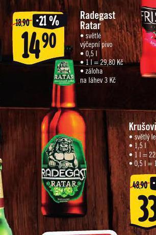 Albert Pivo radegast ratar nabídka