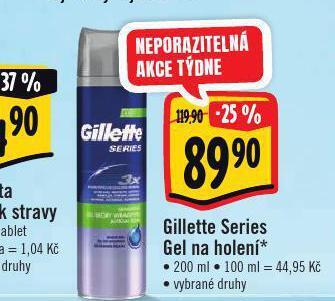 Albert Gillette series gel na holení nabídka