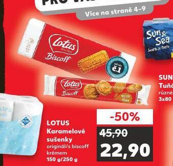 Kaufland Lotus karamelové sušenky nabídka